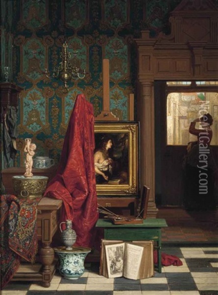 Waiting For A Loved One Oil Painting - Charles Joseph Grips