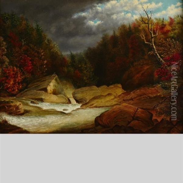 Above The St. Anne Falls, Quebec Oil Painting - Cornelius David Krieghoff