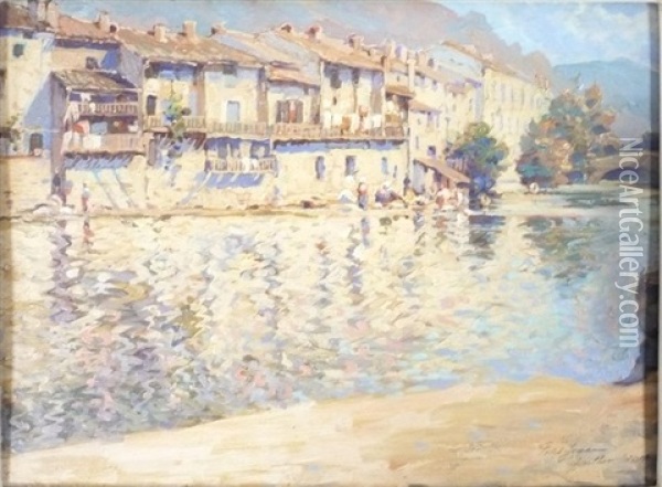 Vue Du Paillon Oil Painting - Edmond Marie Petitjean