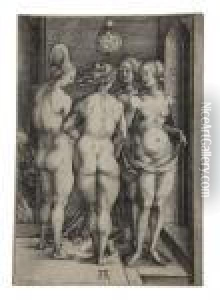 Four Naked Women Oil Painting - Albrecht Durer