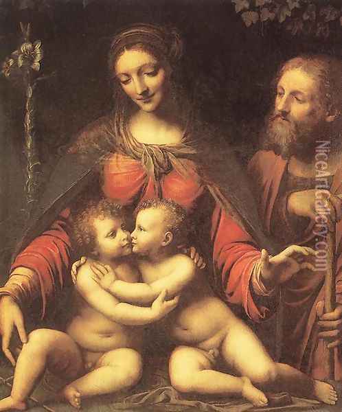 Holy Family with the Infant St John Oil Painting - Bernardino Luini