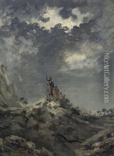 Scene De Don Quichotte De Cervantes, Dans Le Passage Des Pyrenees Oil Painting - Gustave Dore
