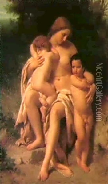 Cain And Abel Oil Painting - William-Adolphe Bouguereau