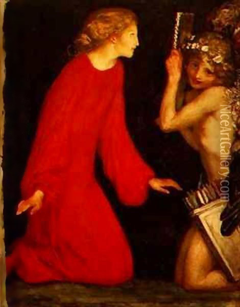 Cupid's Mirror Oil Painting - Robert Anning Bell