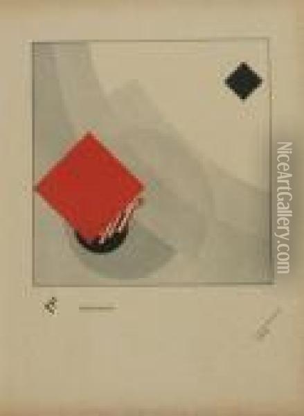 Composition Oil Painting - Eliezer Markowich Lissitzky