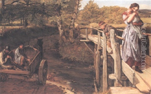 Crossing The Brook Oil Painting - James Clarke Hook