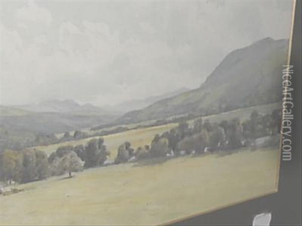 Tummel Valley From Dundarach Oil Painting - Percy Dixon