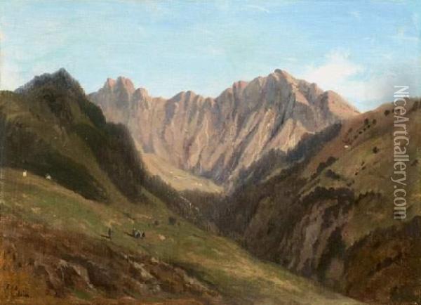 Vue Des Alpes
 Huile Sur Papier Oil Painting - Elisabeth Collin Fort-Simeon
