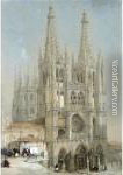 Burgos Cathedral, Spain Oil Painting - David Roberts