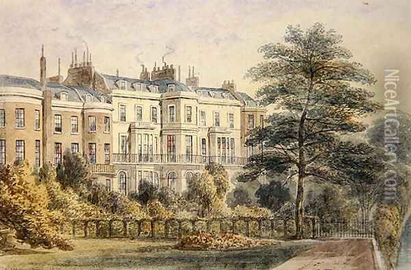 East front of Sir Robert Peels House in Privy Garden 1788-1850 1851 Oil Painting - Thomas Hosmer Shepherd