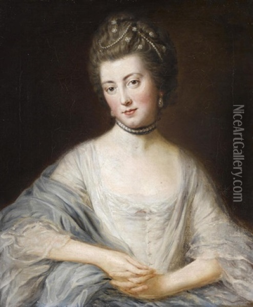 Portrait Of Lady Napier Oil Painting - Francis Cotes