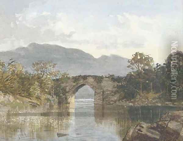 Brickeen Bridge, Killarney Oil Painting - Joseph Carey Carey