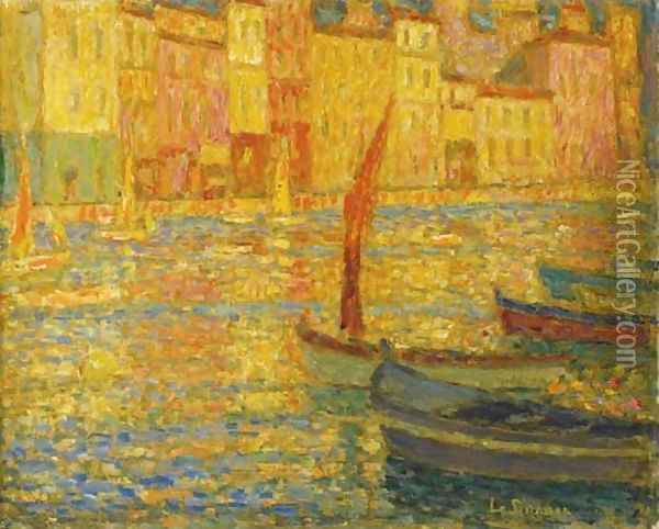 Le port de Villefranche Oil Painting - Henri Eugene Augustin Le Sidaner