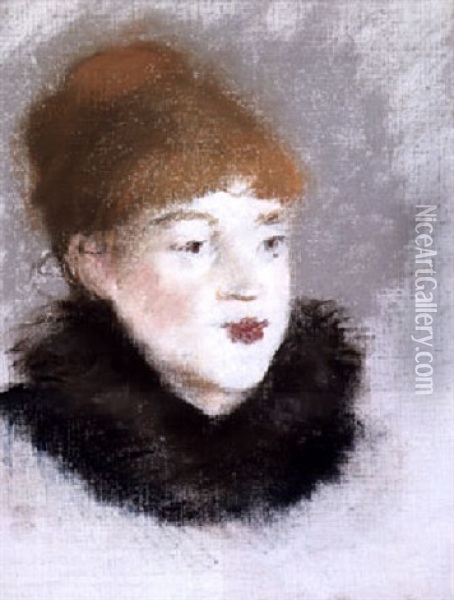 Tete De Femme Oil Painting - Edouard Manet