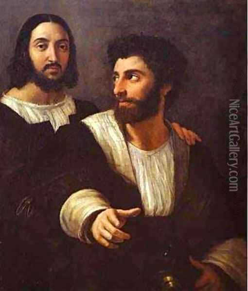 Self Portrait With A Friend 1517-1519 Oil Painting - Raphael