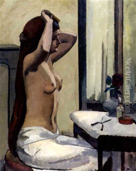 Junge Frau Beim Frisieren Oil Painting - Maurice Asselin