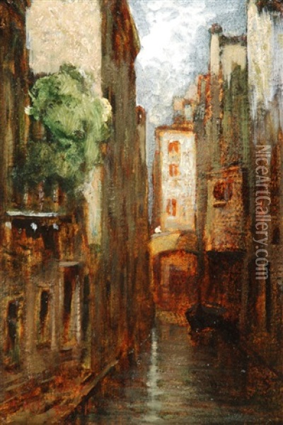 Scorcio Veneziano Oil Painting - Giuseppe Miti Zanetti