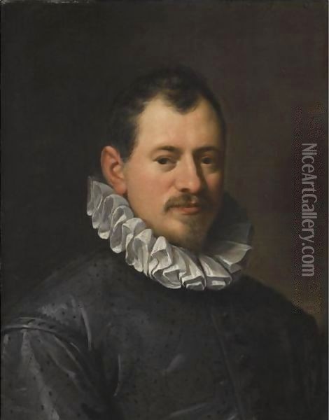 Portrait Of The Goldsmith Jacopo Bilivert (1550-1603) Oil Painting - Hans Von Aachen