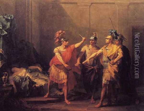 The Oath of Brutus 1771 Oil Painting - Jacques-Antoine Beaufort