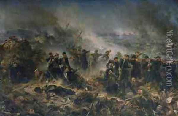 The Gervais Battery at the Siege of Sebastopol 18th June 1855 Oil Painting - Alphonse Marie de Neuville
