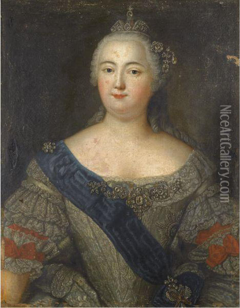 Portrait Of Elizaveta Petrovna Oil Painting - Aleksei Petrovich Antropov