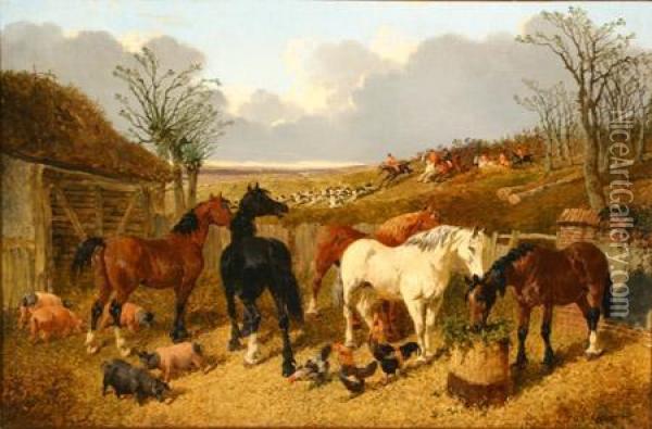 Past And Present Oil Painting - John Frederick Herring Snr