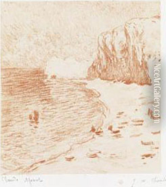 La Plage Et La Falaise D'amont Oil Painting - Claude Oscar Monet