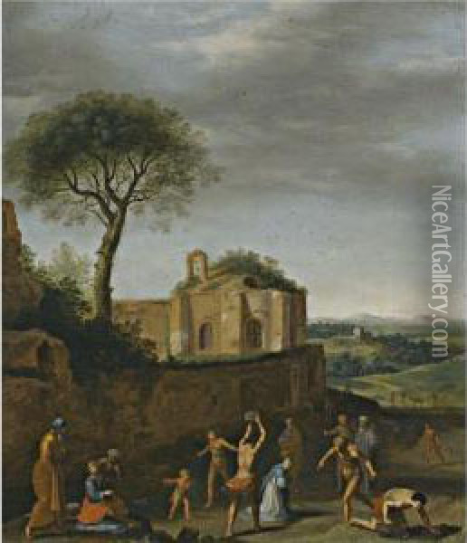 The Stoning Of Saint Stephen Oil Painting - Cornelis Van Poelenburch