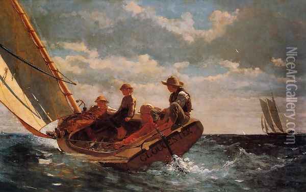 Breezing Up (or A Fair Wind) Oil Painting - Winslow Homer