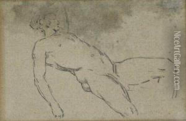 Male Nude (barberini Faun Study) Oil Painting - Benjamin West