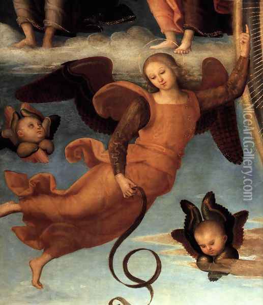 Assumption of the Virgin (detail-2) c. 1506 Oil Painting - Pietro Vannucci Perugino