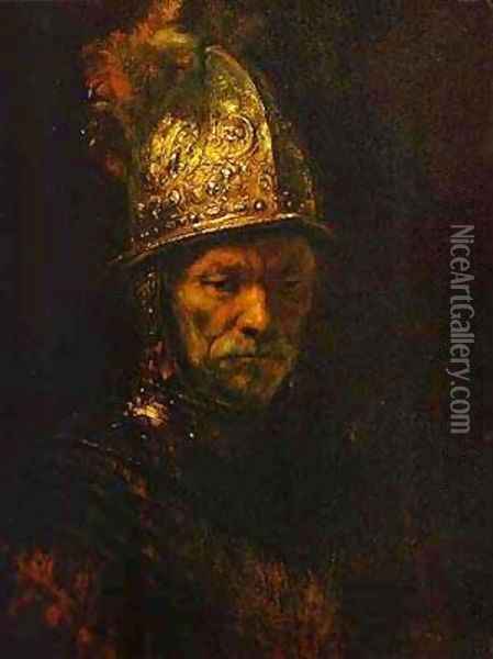 Man In A Gold Helmet 1650 Oil Painting - Harmenszoon van Rijn Rembrandt
