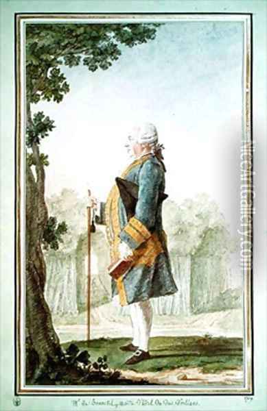 Monsieur de Bonneval, Butler to Louis Philippe d'Orleans Oil Painting - Louis Carrogis Carmontelle