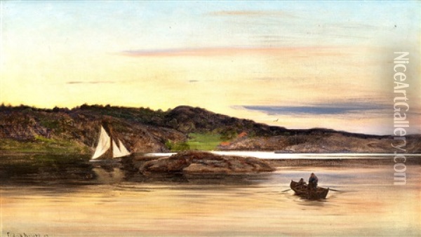 Fiskere I Robat Oil Painting - Frederik Kolstoe