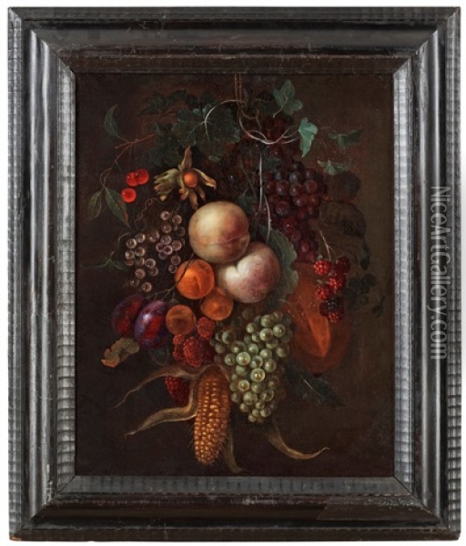 Stilleben Med Frukt Och Gronsaker Oil Painting - Cornelis De Heem