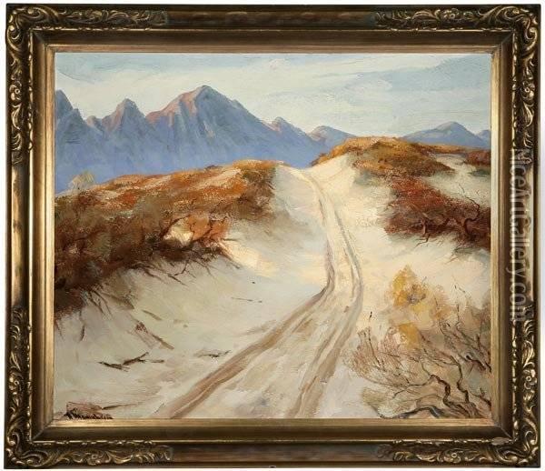 Road Through A Desert Landscape Oil Painting - Jean Mannheim