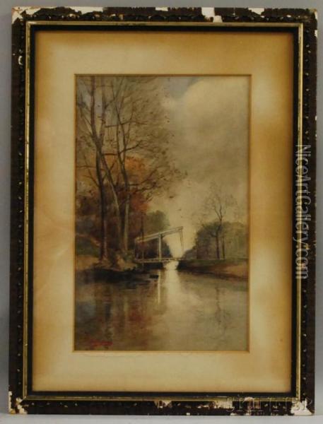 The Old Drawbridge Oil Painting - Friedrich Tiedemann