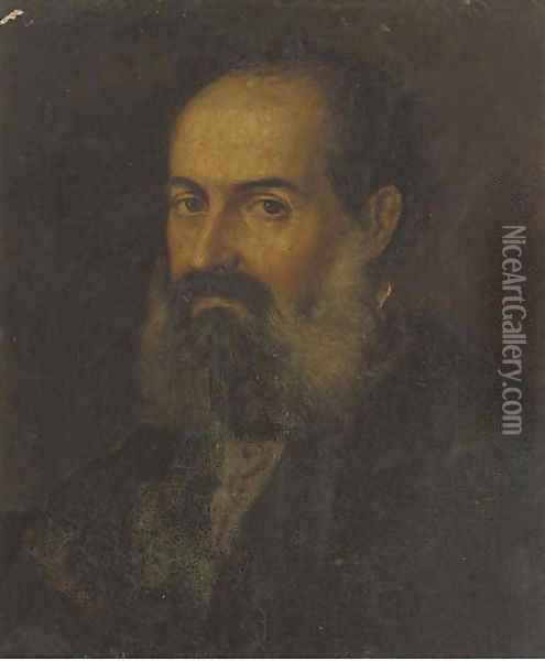 Portrait of a bearded man Oil Painting - Jacopo Tintoretto (Robusti)