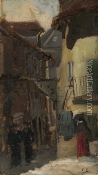 Enge Gasse Oil Painting - Edouard Castres