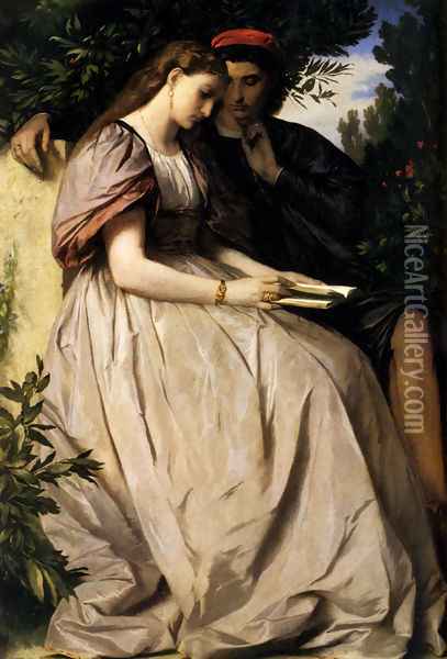 Paolo And Francesca Oil Painting - Anselm Friedrich Feuerbach