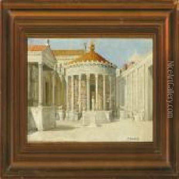 Temples In Rome Oil Painting - Josef Theodor Hansen