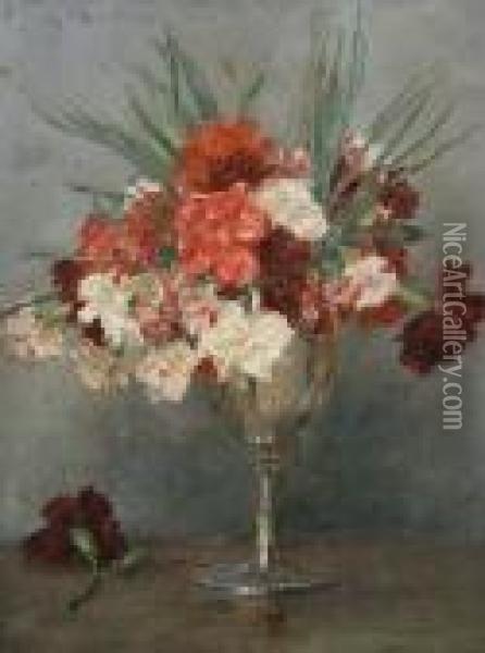 Carnations - A Study Oil Painting - Henry Scott Tuke