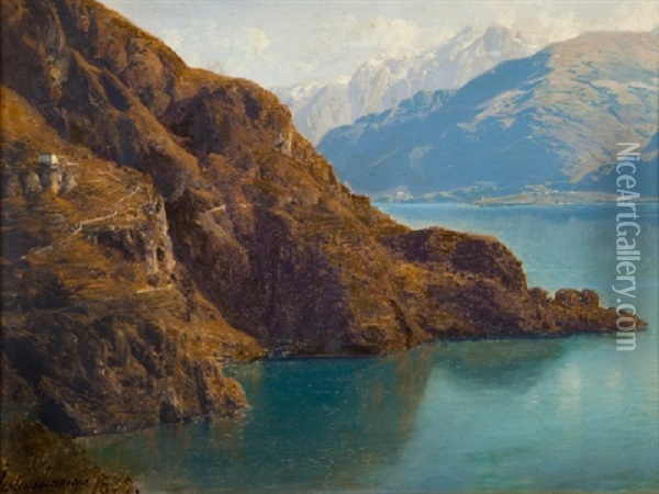 Lac De Come Oil Painting - Julius Lange