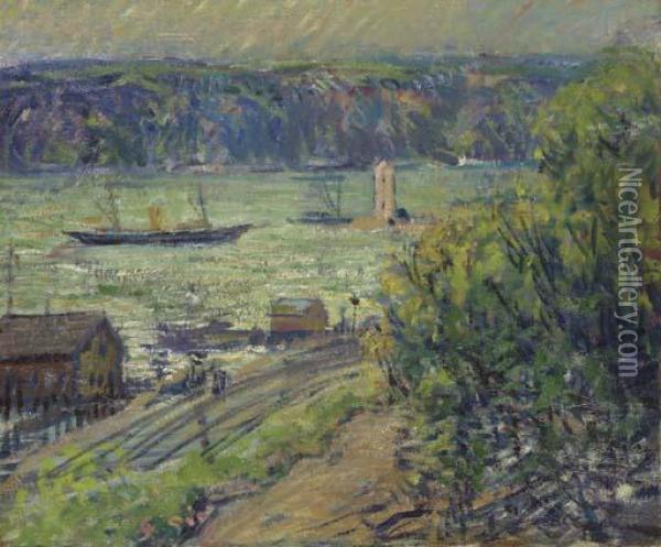 The Palisades From Riverdale Oil Painting - Arthur C. Goodwin
