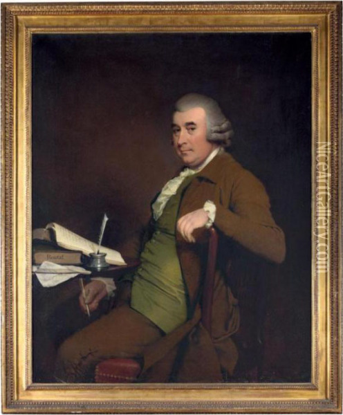 Portrait Of Stephen Jones Oil Painting - Josepf Wright Of Derby