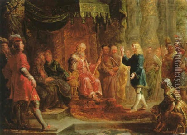 Daniel Interprets Nebuchadnezzar's First Dream Oil Painting - Erasmus Quellinus II