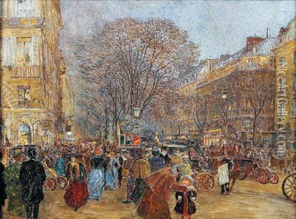 Les Grands Boulevards. 1904 Oil Painting - Frederic Anatole Houbron
