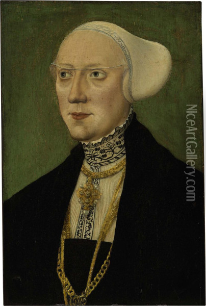 Portrait Of Maria Jacobaa Von Baden Oil Painting - Hans I Schopfer