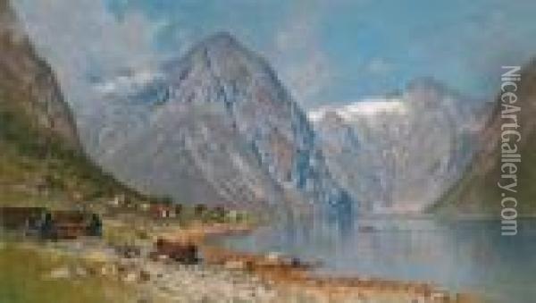 Fjord Landscape Oil Painting - Walter Moras