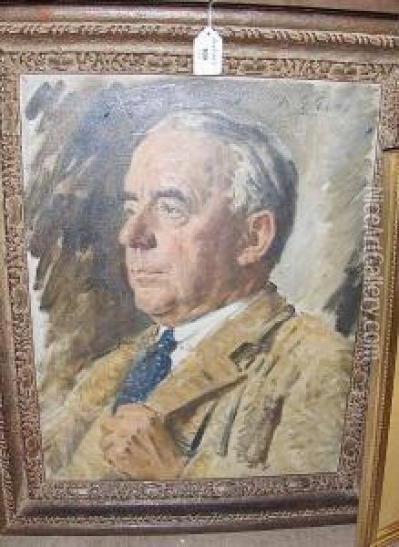 Portrait Of John Watson Hughes Oil Painting - Reginald Grenville Eves